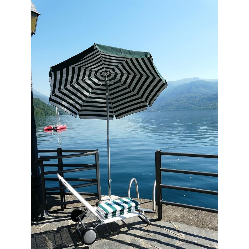 Parasol VENEZIA Coton 200/8 cm Vert et Blanc