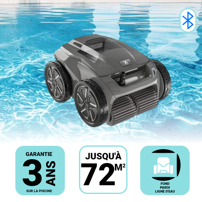 Robot piscine Fond Parois Ligne d'eau Zodiac ALPHA iQ OA6400 Connecté