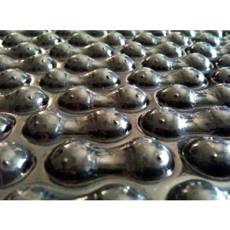 Bâche à bulles 500μ Gris/noir pour piscine octogonale allongée  610x400 cm
