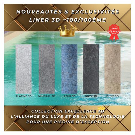 Liner 3D piscine rectangulaire 920 x 420 x 145 cm avec plage immergée