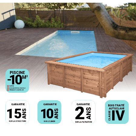 Piscine Bois Rectangulaire UBBINK Azura  450X250x126cm