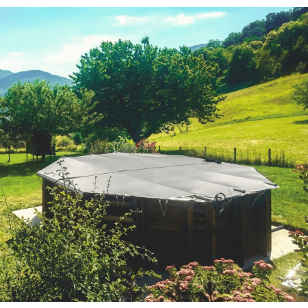 Bâche de sécurité 550gr 410 cm All in ONE NF P 90-308 - sans découpes destinées aux ancrages d'échelle inox.