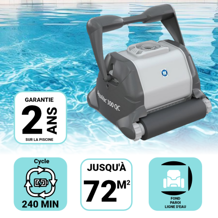 Robot de piscine Aquavac 300 HAYWARD - Fond, Parois, Ligne d'eau - Version mousse pour piscine coques