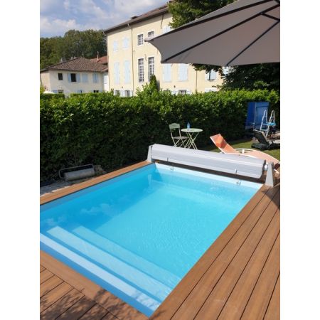 Piscine Bois carrée Tropicana Avec Escalier 320x320x145 cm