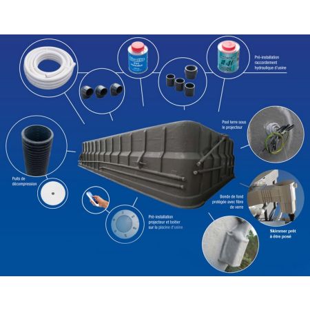 Kit Luxe pour piscine à Coque Bordeaux
