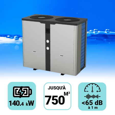 Pompe &agrave; chaleur Pro 140.4kW pour piscine de 750m3