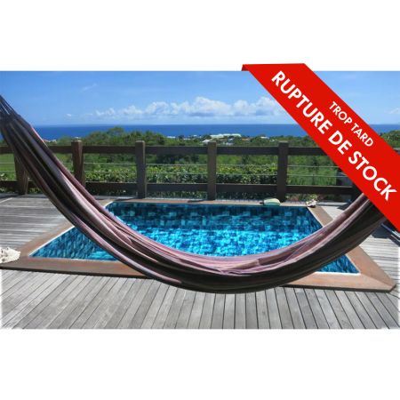 Piscine Bois Capri Carrée avec Escalier d'Angle 420x420x130cm Pierre de Bali