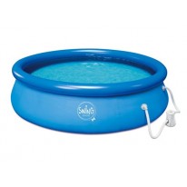 Piscine gonflable ronde Bleue ⌀ 366 x h. 76 cm avec filtre a cartouche