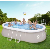 Piscine Ovale Autoportante Avec Structure GRISE 540x304x106cm