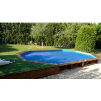 Piscine Bois AZURA UBBINK Allongée en Kit 355 x 550 x 120 cm