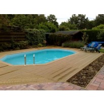 Piscine bois Allongée UBBINK OCEA 610x400x130cm Liner Bleu 