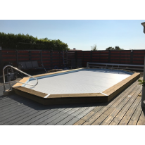 Volet roulant déplaçable pour piscine octogonale allongée 540x336cm 