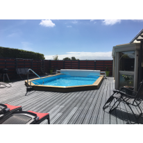 Piscine Bois Luxe avec escalier + plage immergée LUCCI 4.15 x 2.65 x 131cm