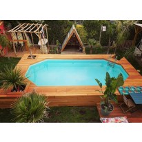 Piscine Bois Lucci Octogonale allongée 415x265x131 cm