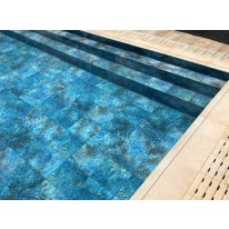 Liner coloris PIERRE DE BALI pour piscine rectangulaire 420x320x131cm avec escaliers droit 