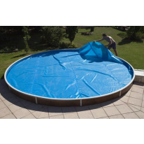 Bâche à bulles 180μ bleu pour piscine acier ronde Ø 550 cm