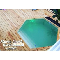 Piscine Bois Diamant Ronde avec Escalier ⌀360x131cm