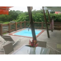 Piscine Bois carrée avec Escalier et Plage immergée SPARK Anna 520x520x145 cm