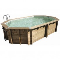 Piscine bois Allongée UBBINK OCEA 610x400x130cm Liner Sable