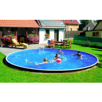 Piscine Acier Ronde Azuro Aspect Bois D4.6x1.2m 