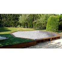 Piscine bois Allongée UBBINK AZURA 550x355x120cm Liner Gris 