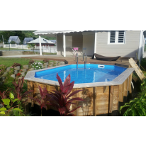 Piscine Bois SUNWATER 490 x 300 x 120 cm Liner Bleu