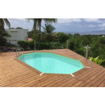 Piscine Bois AZURA UBBINK Allongée en Kit 550x355x120 cm Liner Sable
