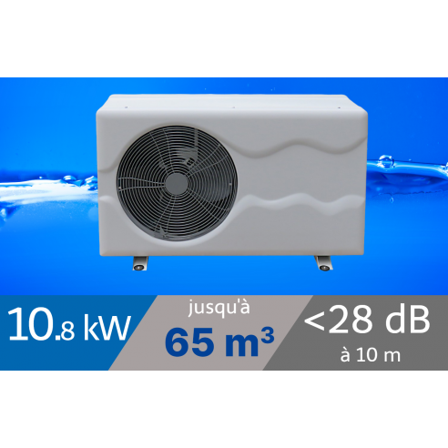 Pompe à chaleur Inverter 10.8 kW pour piscine de 50-65m3 + Bâche de protection 