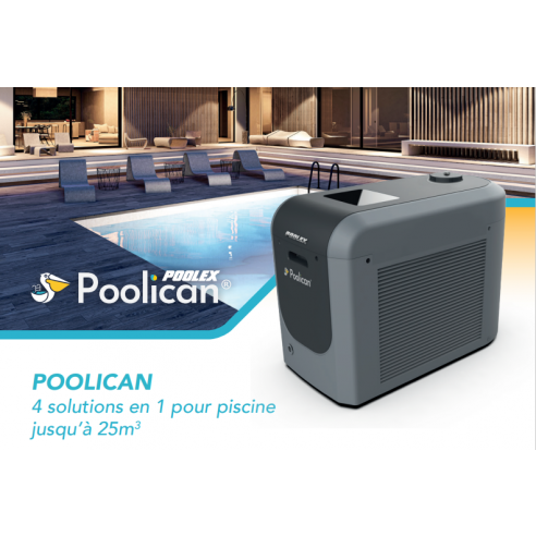 Système Poolican 4 en 1 Circulation Filtration Chauffage Traitement pour piscine de 25m3  