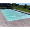 Bâche à bulles 400µ  Transparente pour piscine octogonale allongée  640x400