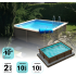Kit Piscine Béton Aspect Bois Carré 324x324x130cm-NEW