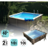 Kit Piscine Béton Aspect Bois Carré 324x324x130cm