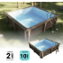 Kit Piscine Béton Aspect Bois Carré 324x324x143cm