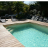 Piscine Bois PRESTIGE Rectangulaire SPARK avec Escalier d'angle 420 x 320 x 131 cm Liner Relief 3D