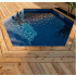 Piscine Bois Spark PRESTIGE Ronde Hexagonale Avec Escalier SPARK ⌀ 395x115cm Liner Relief 3D