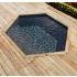 Piscine Bois Spark PRESTIGE Ronde Hexagonale avec Plage immergée SPARK ⌀ 395x115cm Liner Relief 3D