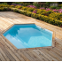 Piscine Bois Diamant Ronde avec Plage Immergée + Escalier ⌀360x131cm