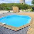 Piscine Bois Lucci Octogonale allongée avec Escalier 415x265x131cm
