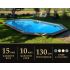 Piscine Bois d'Argent Octogonale Allongée 612x407x131cm