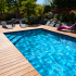 Piscine Bois Diana Rectangulaire avec Escalier d'Angle 820x420x145cm Pierre de Bali