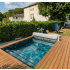 Piscine Bois Luna Rectangulaire avec Escalier 350x270x70cm Pierre de Bali