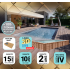 Piscine Bois PRESTIGE Rectangulaire avec Escalier SPARK 920x420x145cm Liner Relief 3D