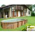 Piscine bois Allongée UBBINK SUPER TONGA 820x470x130cm Liner Sable