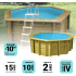Piscine Bois Ronde UBBINK Sunwater All in ONE 410 - H120cm - Liner bleu 50/100ème