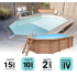 Piscine Bois Octogonale UBBINK Azura  400X300x120cm