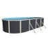 Piscine acier allongée PRESTIGIO ANTHRACITE 730 x 366 x 120 cm