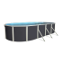 Piscine acier allongée MALLORCA ANTHRACITE 730 x 366 x 120 cm