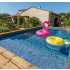 Piscine bois UBBINK PREMIUM avec Plage immergée + Escalier 555x300x140cm Liner Relief 3D