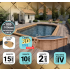 Piscine Bois PRESTIGE Octogonale Allongée SPARK 807x457x131cm Liner Relief 3D